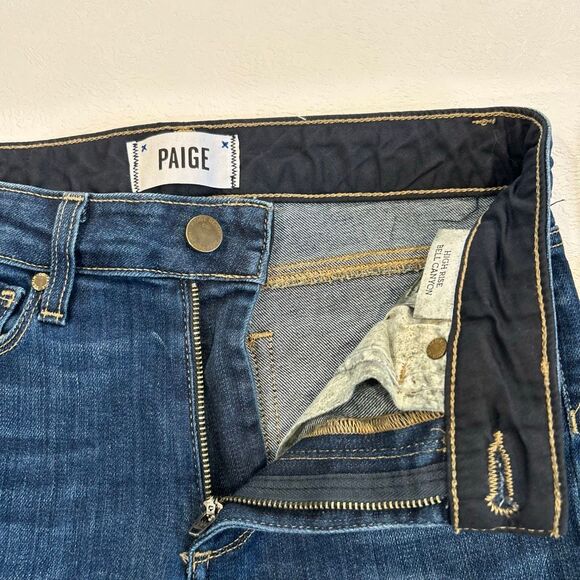 Paige Denim Flare Jeans Size 25 Dark Wash | Premium Stretch Bootcut Mid Rise - Picture 11 of 11